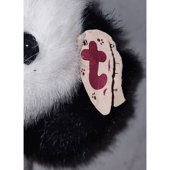 TY 1993 Attic Treasures Collection - Checkers, "King Me!" Jointed Panda Bear. Ap - Picture 3 of 4